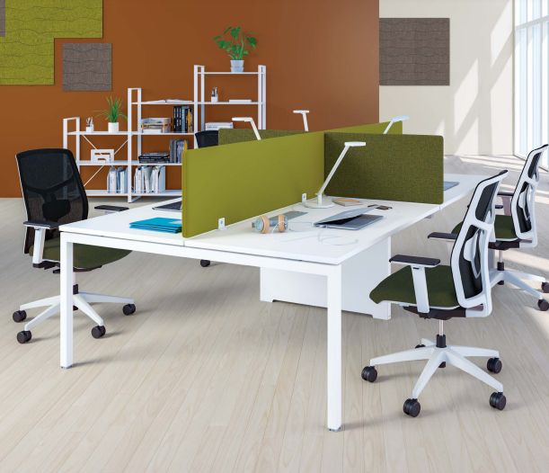 Bureaux Aska Columbia pieds fixes métal
