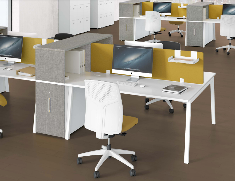 Bureaux Aska Columbia pieds inclinés métal