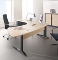 Bureaux Prem's Columbia voile de fond bois avec pieds réglables en hauteur