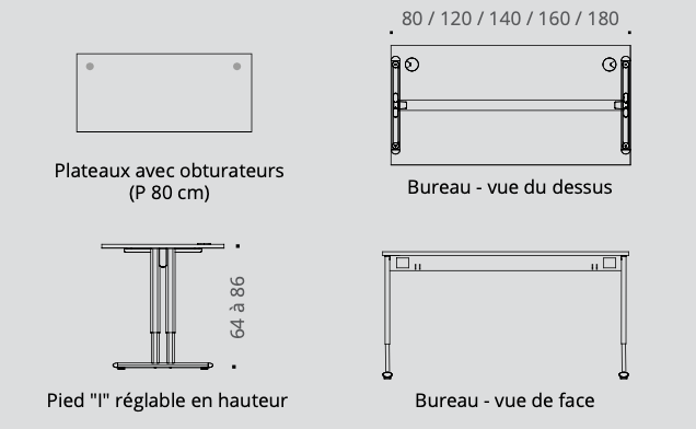 Essentiel - Bureau réglable en hauteur - Buronomic