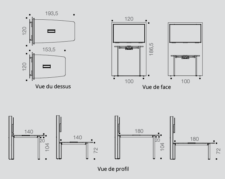 Visio Hub - Table haute - Buronomic
