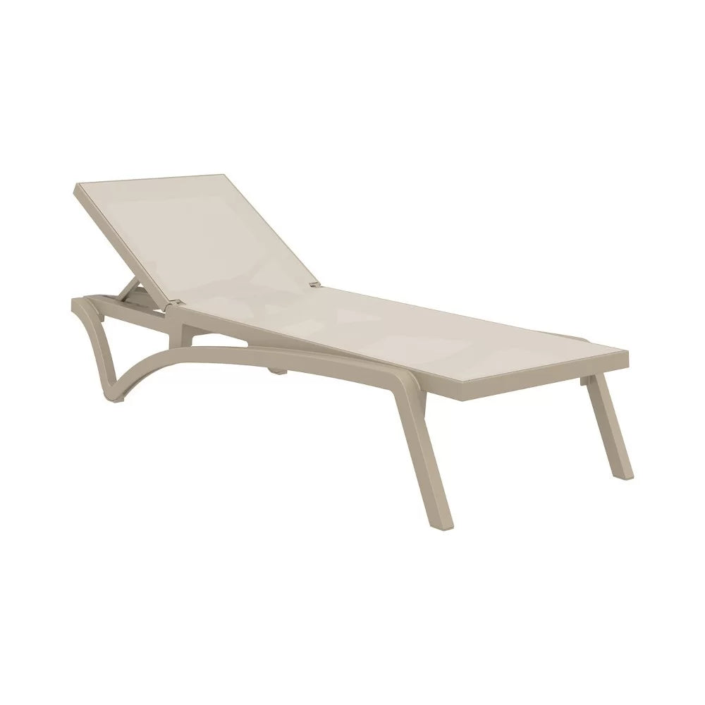 Bain de soleil en résine Pacific inclinable avec roulettes toile synthétique - Stamp