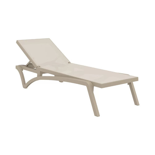 Bain de soleil en résine Pacific inclinable avec roulettes toile synthétique - Stamp