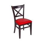 Dona - chaise hêtre massif wengé assise tapssée - Stamp