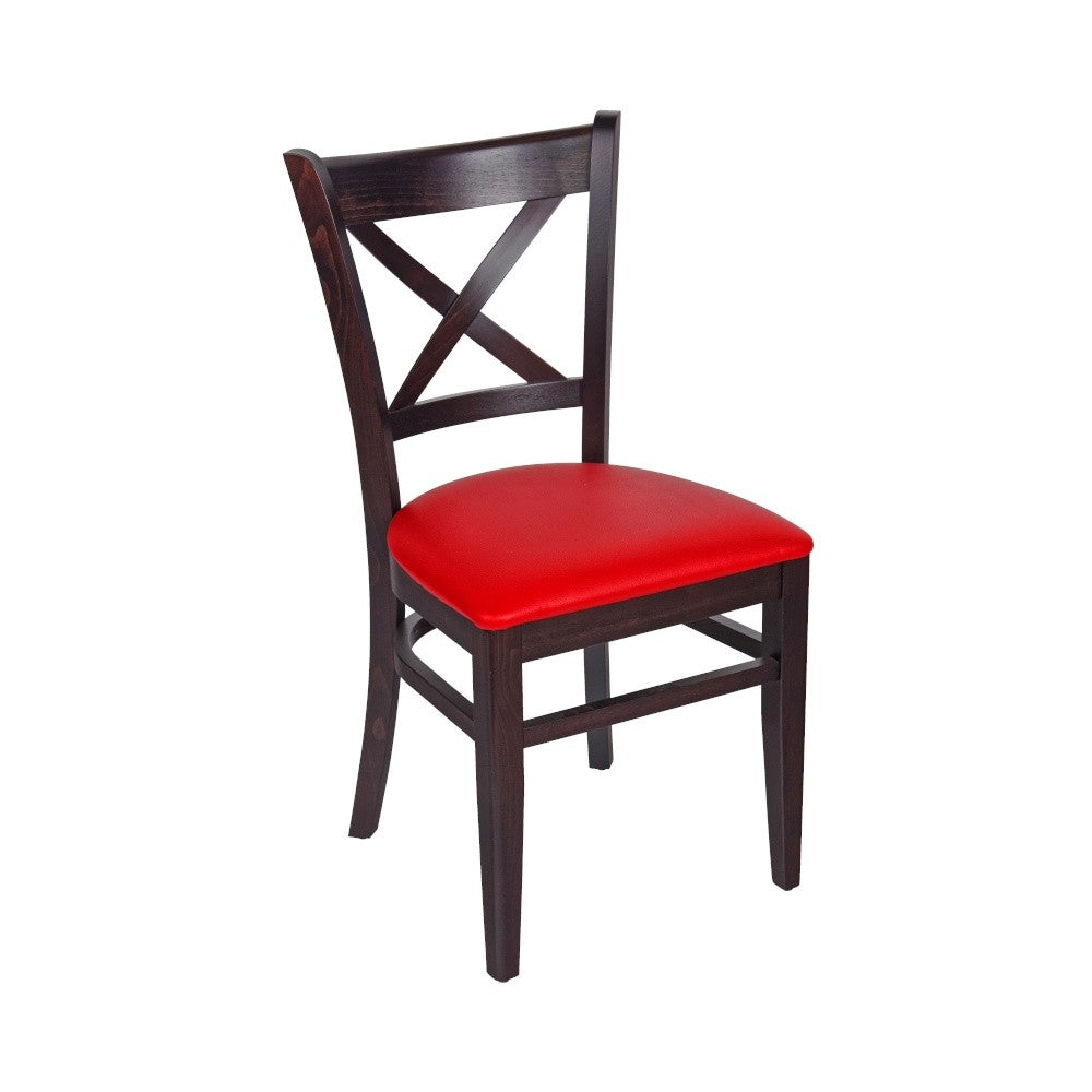 Dona - chaise hêtre massif wengé assise tapssée - Stamp