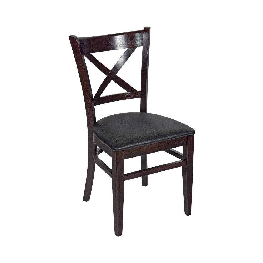 Dona - chaise hêtre massif wengé assise tapssée - Stamp