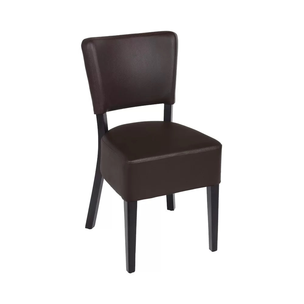 Chaise en bois hêtre massif wengé VIVALDI assise et dossier PVC  - Stamp