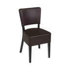 Chaise en bois hêtre massif wengé VIVALDI assise et dossier PVC  - Stamp