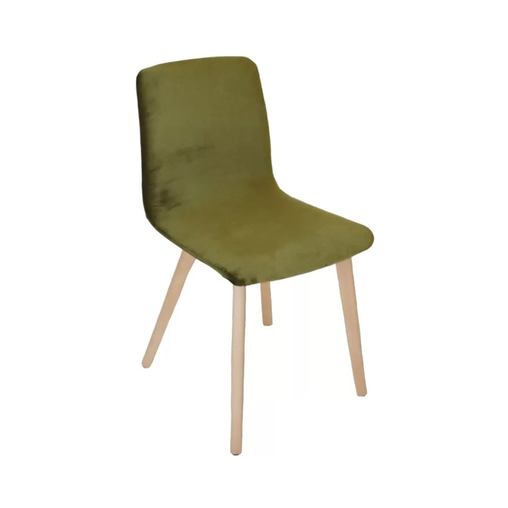 Chaise en bois ZENY hetre massif naturel coque tapissée  - Stamp