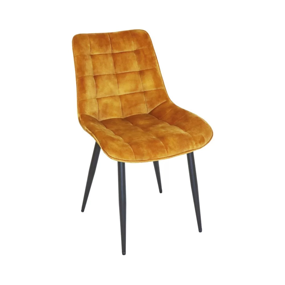 Chaise en métal CLEA structure noire assise et dossier capitonés - Stamp