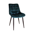 Chaise en métal CLEA structure noire assise et dossier capitonés - Stamp