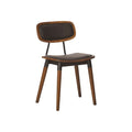 Chaise en métal FELIX pieds bois assise et dossier tapissés noir - Stamp