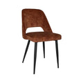 Chaise en métal MELINE structure noire assise et avant du dossier lisses arrière du dossier capitonné - Stamp