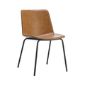 Chaise en métal noir BAXTER coque tissu PVC camel - Stamp