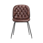 Chaise en métal noir CHESTER assise et dossier tapissés - Stamp