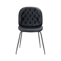 Chaise en métal noir CHESTER assise et dossier tapissés - Stamp