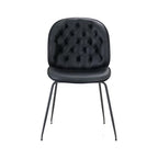 Chaise en métal noir CHESTER assise et dossier tapissés - Stamp