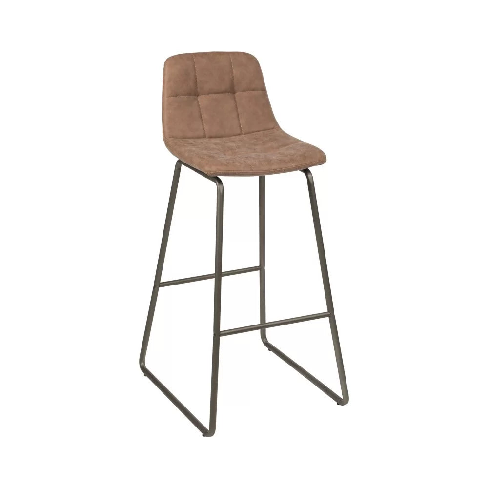 Chaise haute en métal anthracite LOVE assise et dossier capitonnés - Stamp