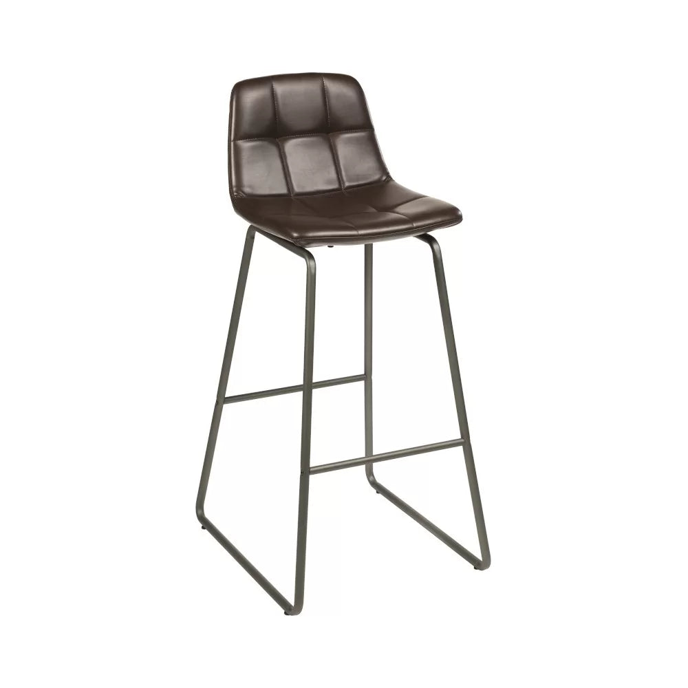 Chaise haute en métal anthracite LOVE assise et dossier capitonnés - Stamp