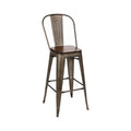 Chaise haute en métal MILL assise bois - Stamp