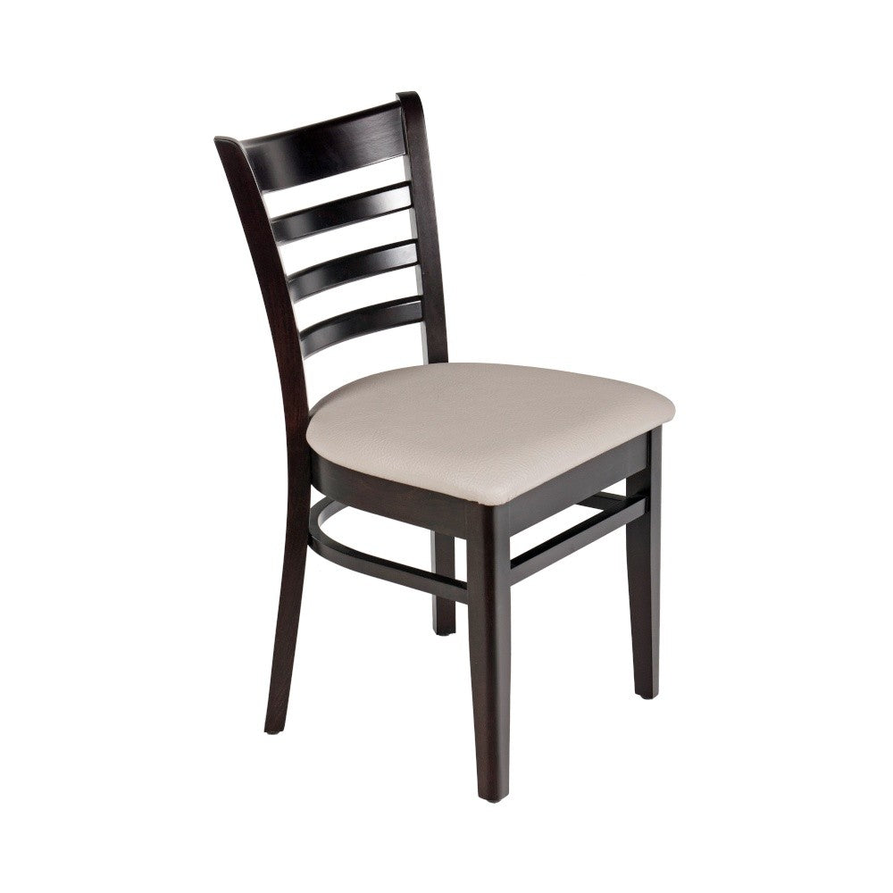 Topaze - chaise hêtre massif wengé assise bois ou tapissée dossier à lattes - Stamp
