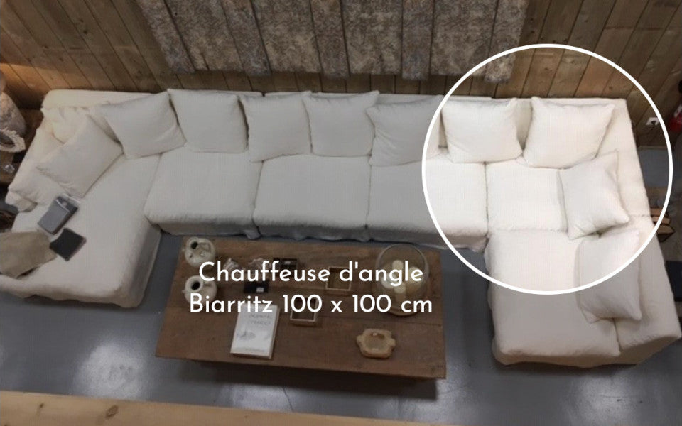Chauffeuse d'angle Biarritz 100 x 100 cm - Home Spirit