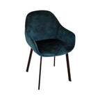 Fauteuil en métal FIORI structure noire assise et dossier lisses et capitoné - Stamp