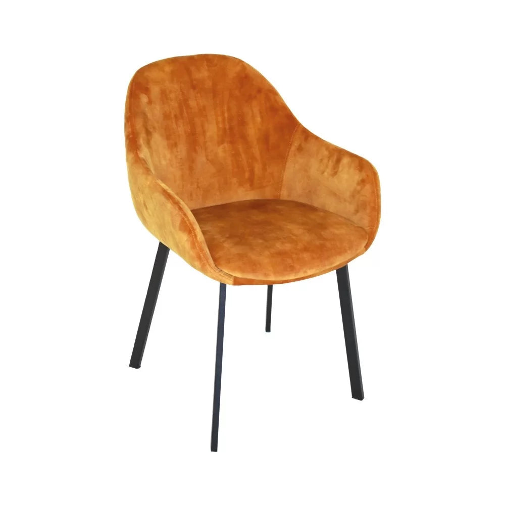 Fauteuil en métal FIORI structure noire assise et dossier lisses et capitoné - Stamp