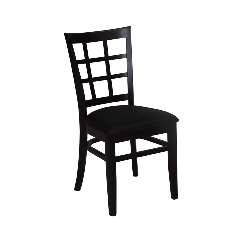 Latisse - chaise hêtre massif wengé assise PVC noir - Stamp