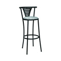 Madalena - chaise haute métal époxy assise tapissée ou bois ou tôle dossier métal - Stamp