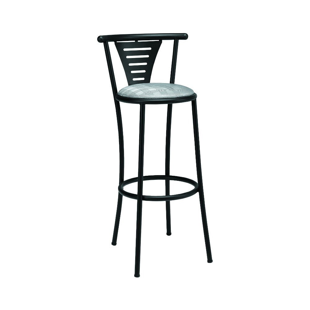 Madalena - chaise haute métal époxy assise tapissée ou bois ou tôle dossier métal - Stamp