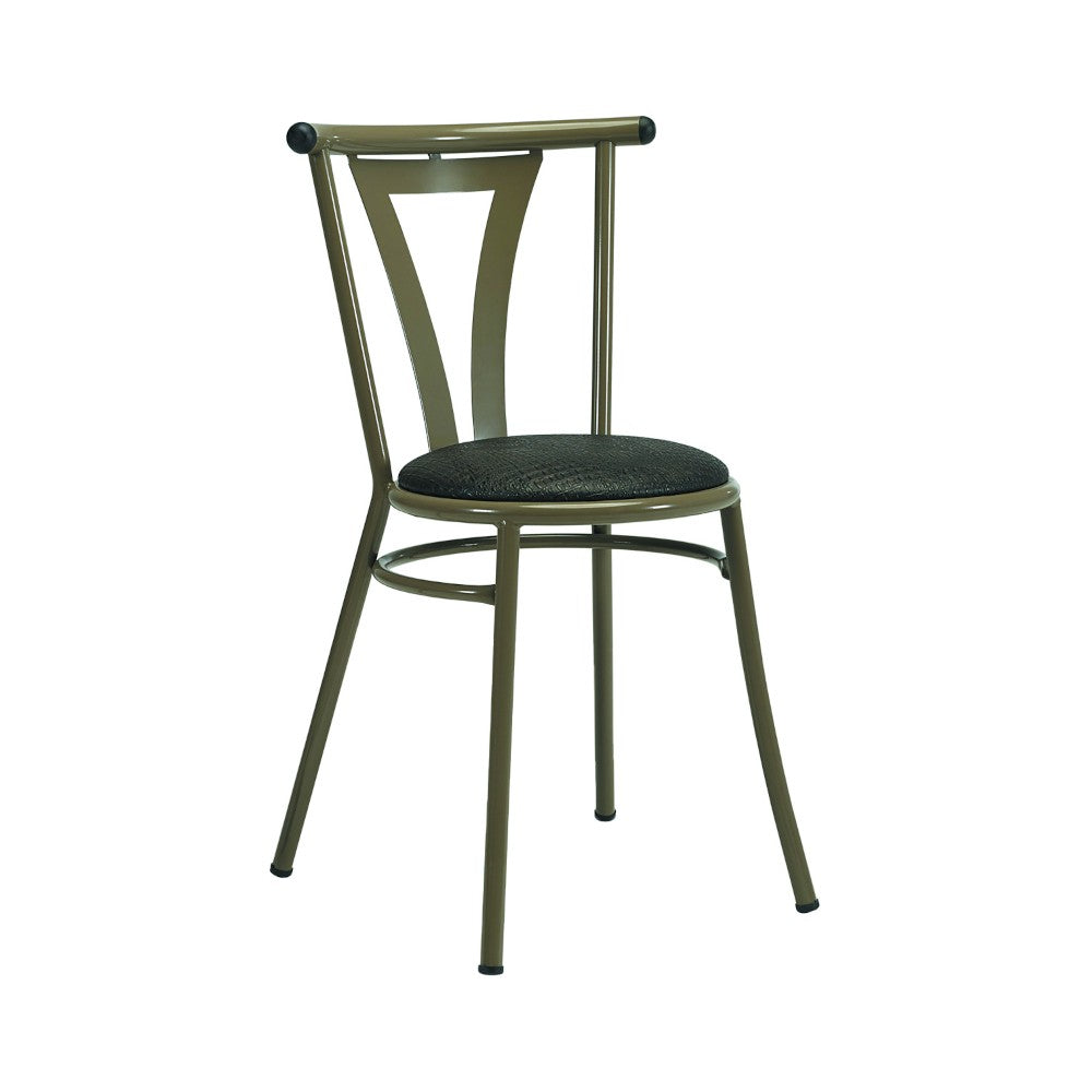 Madalena - chaise métal époxy assise tapissée ou bois ou tôle dossier métal - Stamp