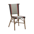 Pigale - chaise aluminium assise et dossier wicker multicolore - Stamp