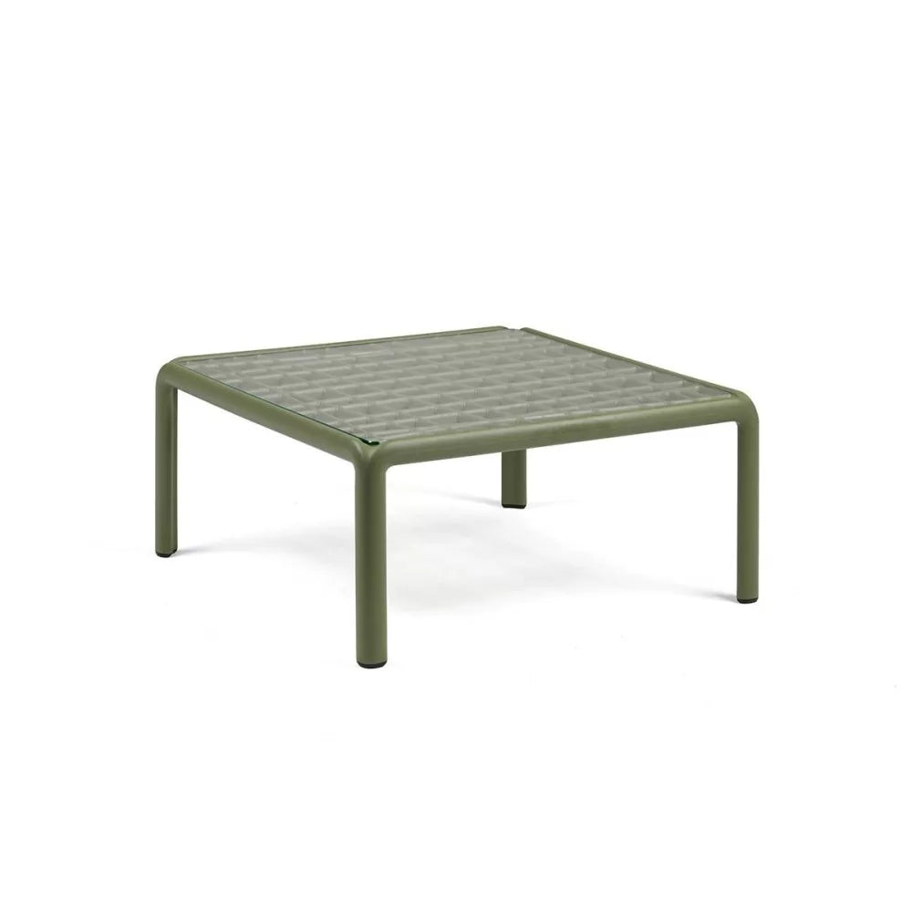 Table basse en résine KOMODO avec plateau de verre - Stamp