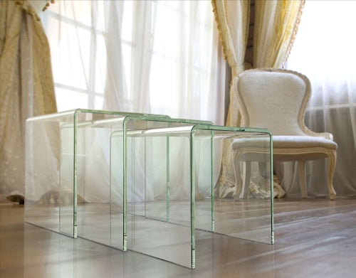 Tables basses verre courbé LENA