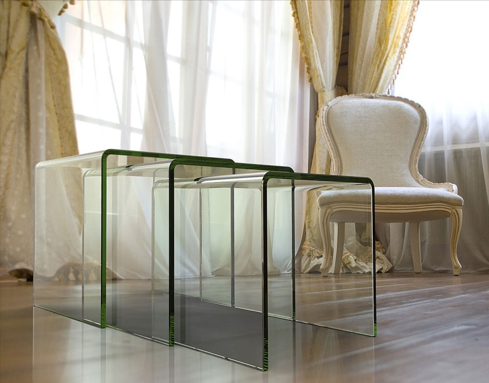 Tables basses verre courbé LENA
