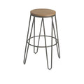 Tabouret en métal bronze BOUCHON assise bois bamboo - Stamp