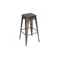 Tabouret en métal MILL assise bois - Stamp